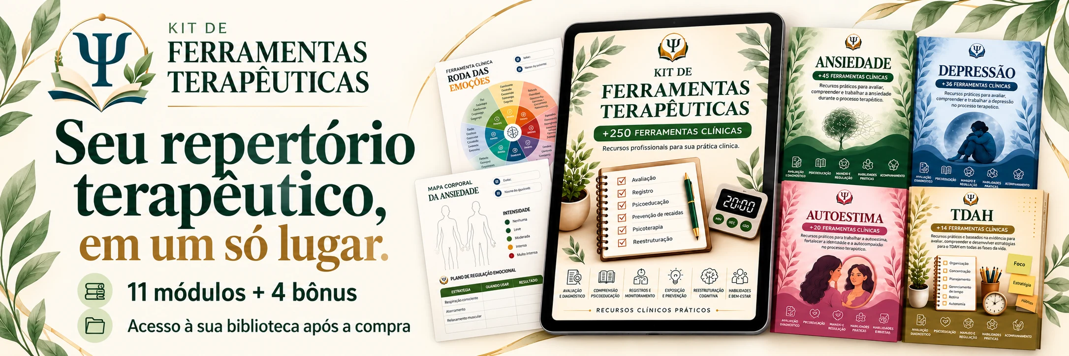 Kit de Ferramentas Terapêuticas: seu repertório terapêutico em um só lugar.
