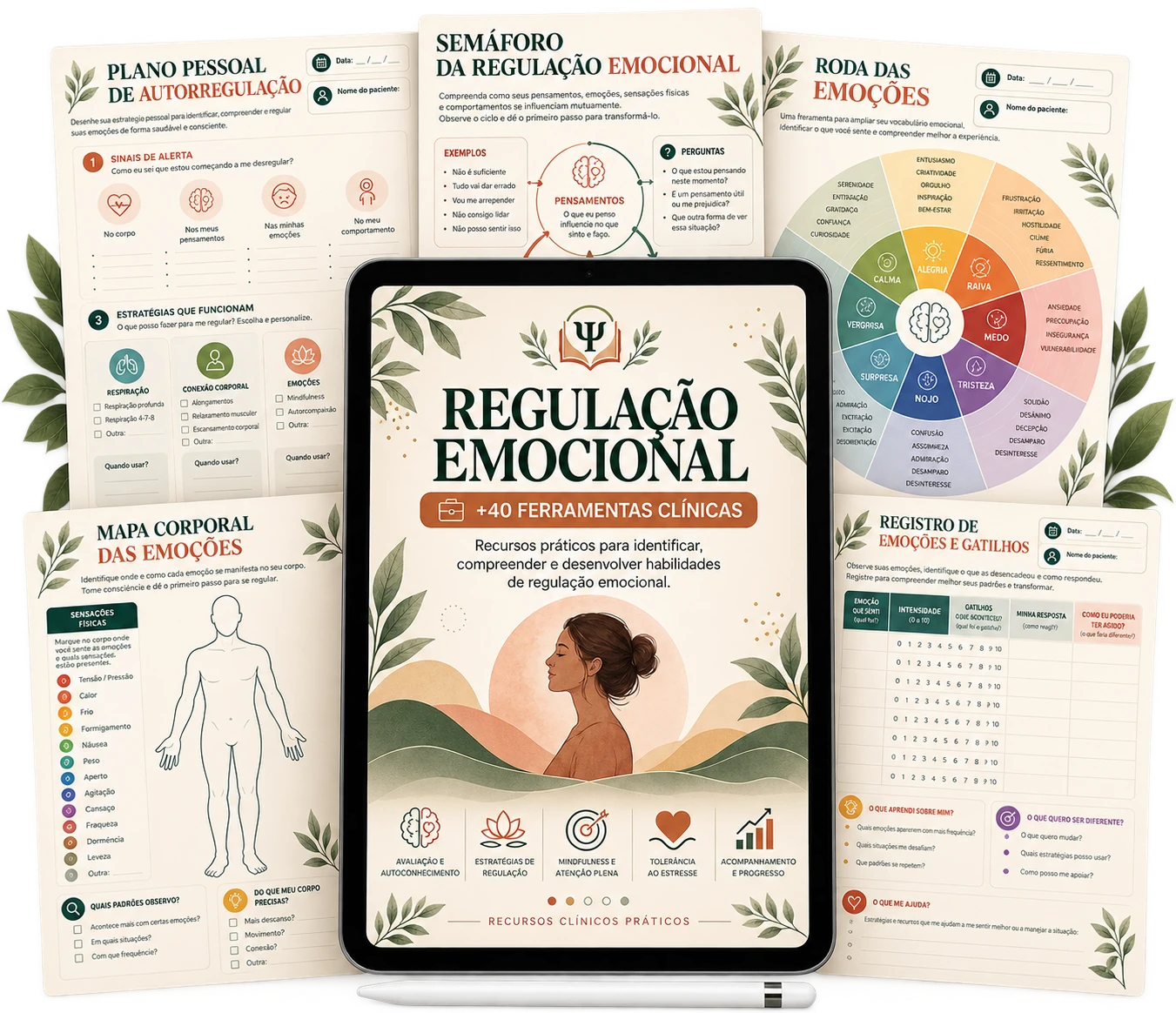 Materiais de Regulação emocional — +40 ferramentas clínicas