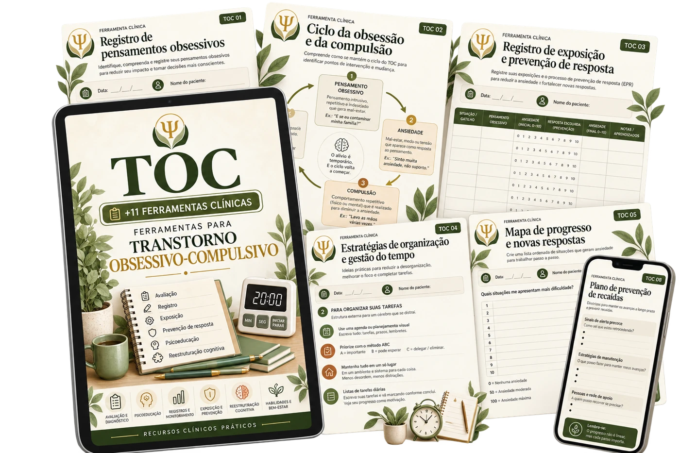 Materiais de TOC — +11 ferramentas clínicas