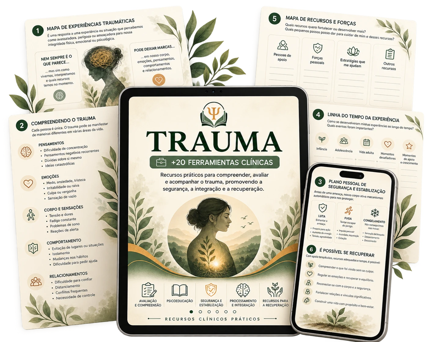 Materiais de Trauma — +20 ferramentas clínicas
